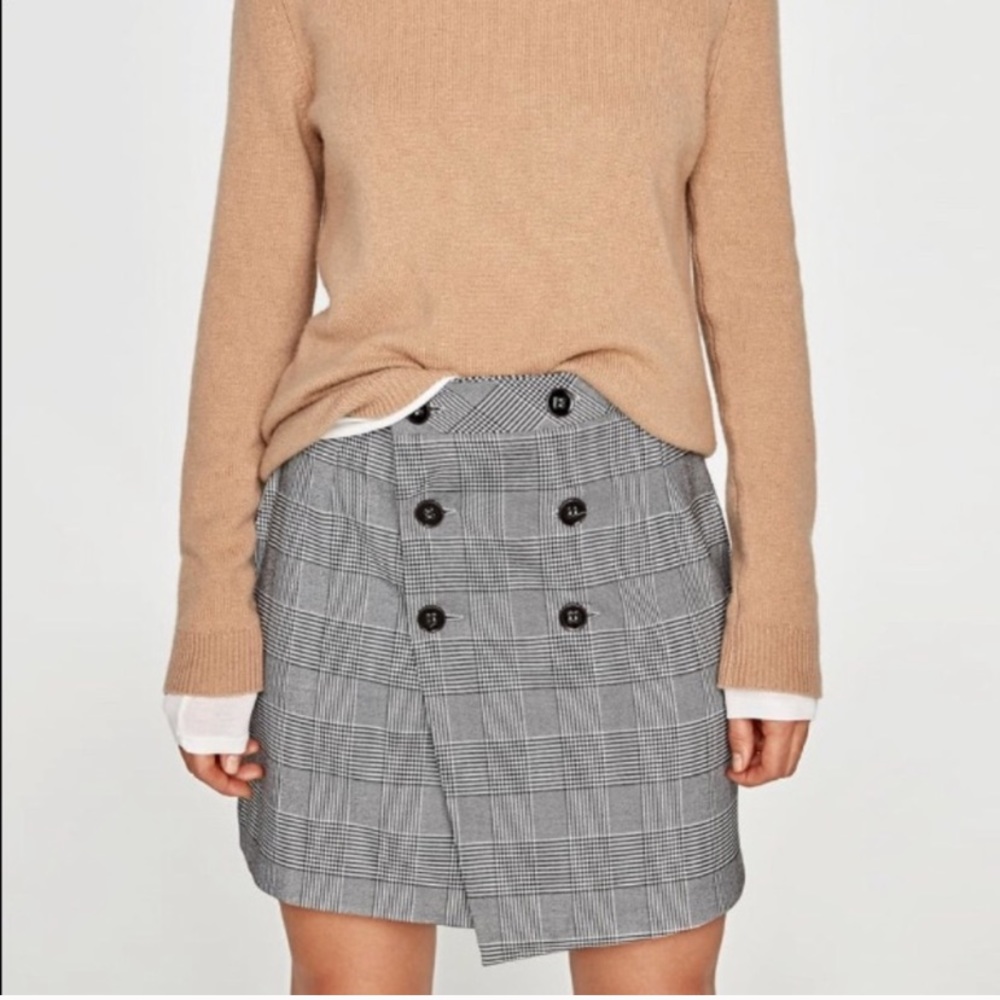 NWOT Zara Plaid Mini Skirt